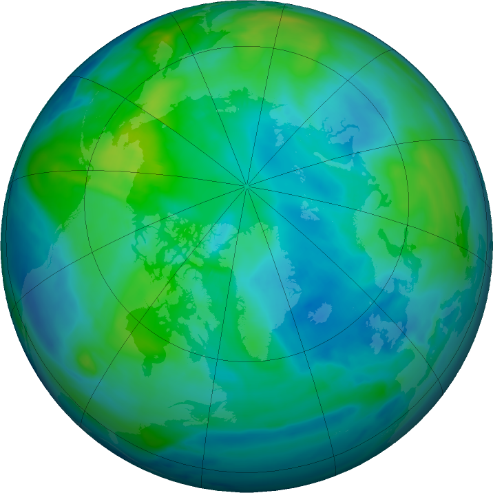 Arctic ozone map for 18 October 2023